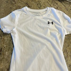 brand new white under armor compression T-shirt. never been worn required black